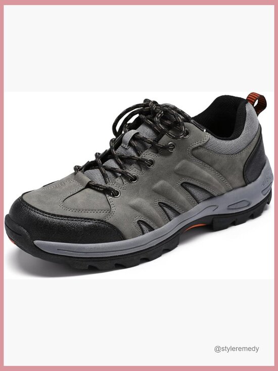 Men\'s Hiking Shoes Leather Mesh Upper Waterproof Non Slip Trail Sneakers main image 7